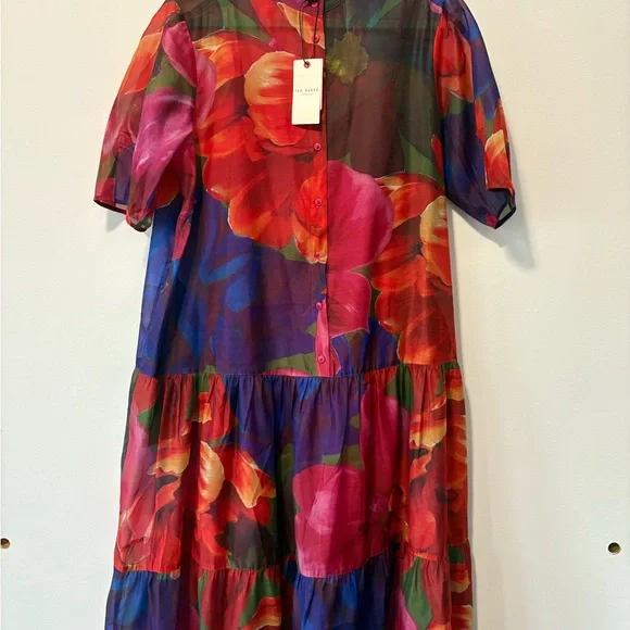 Ted Baker MIRU Floral Print Midi Dress - Picture 9 of 9